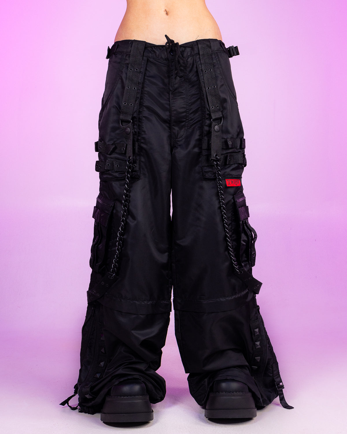 Tripp NYC Black Space Out Pants with Adjustable Features – Rave