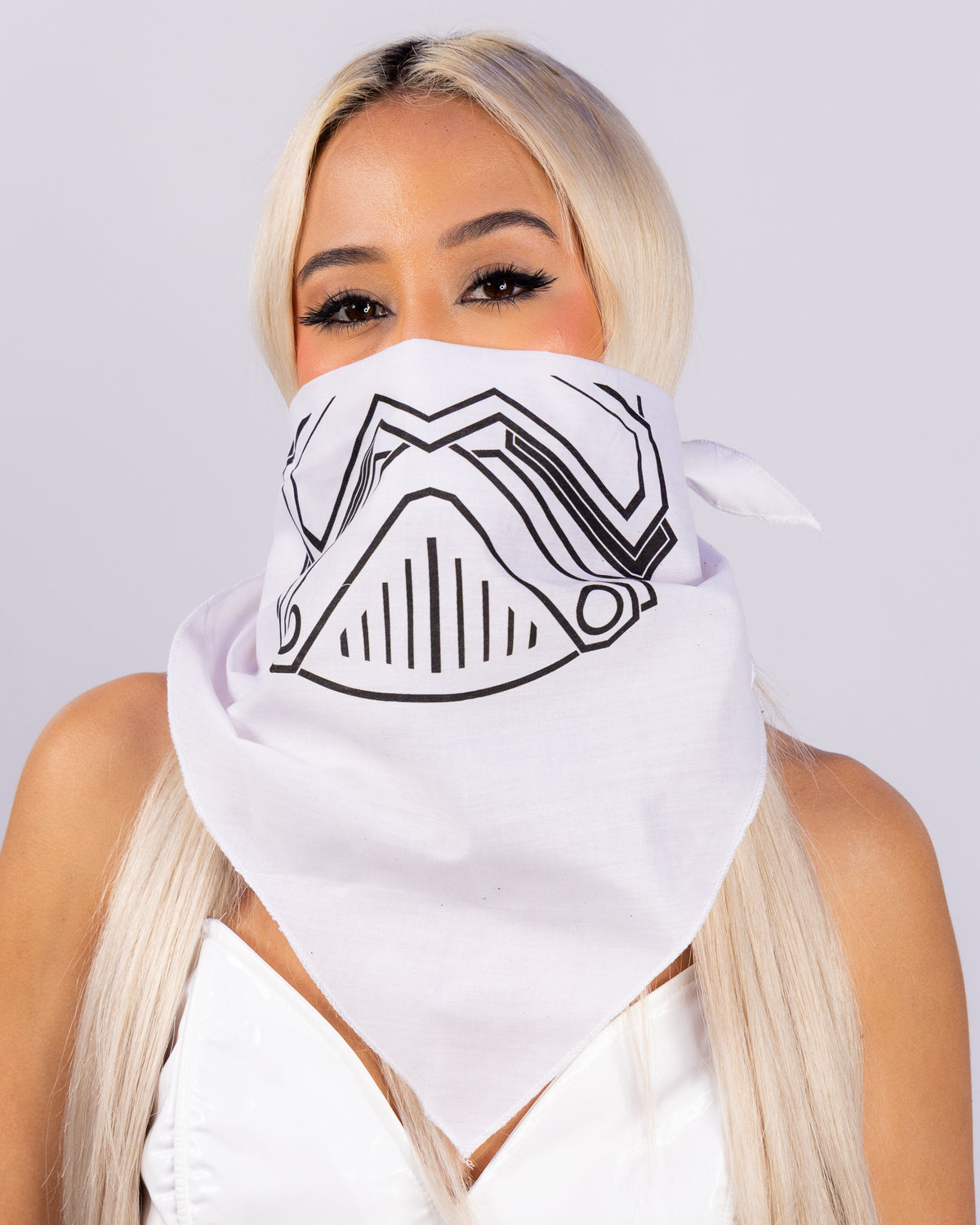 Evil Robot White Unisex Bandana