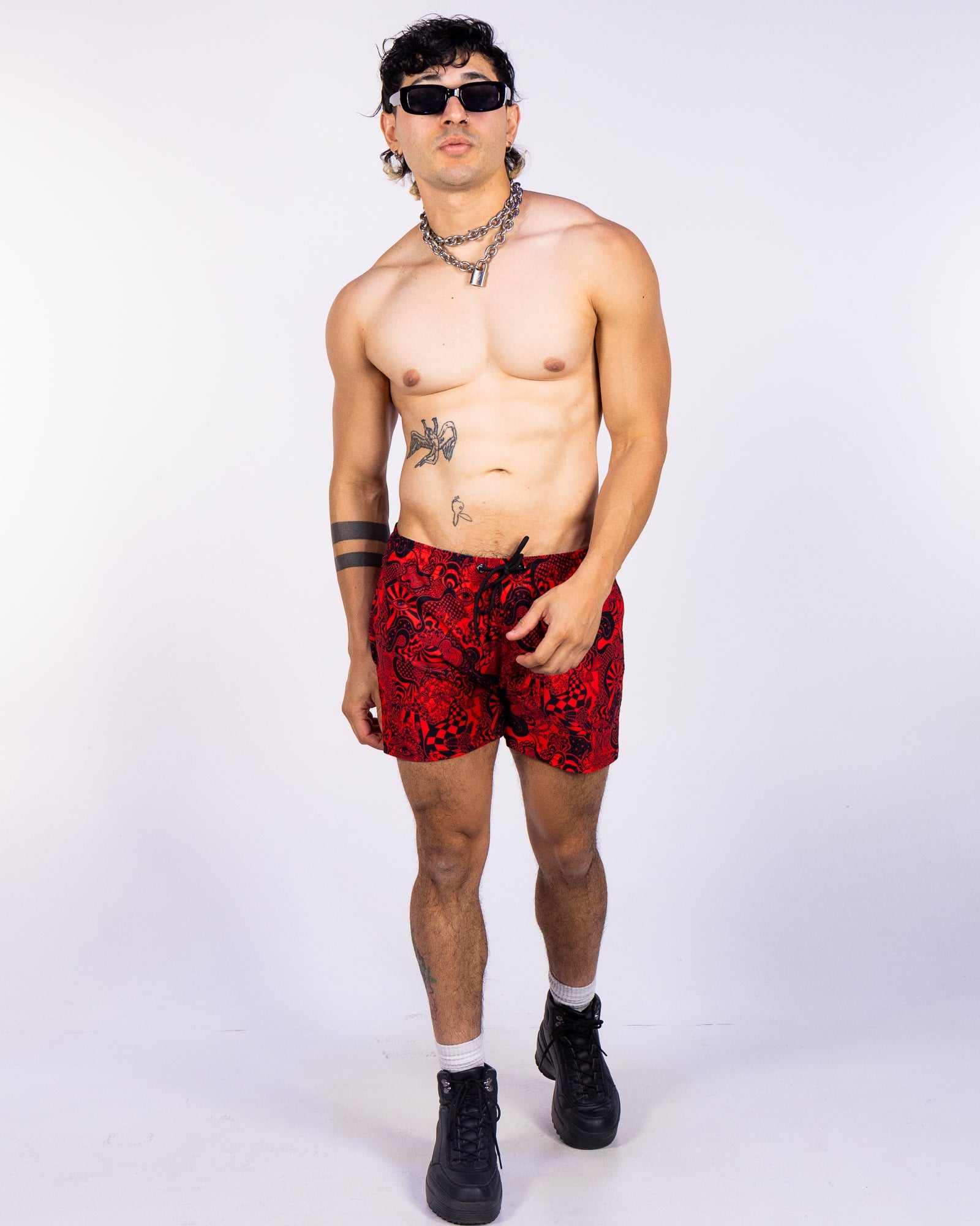 Crimson Zenith Men's Drawstring Shorts – Rave Wonderland