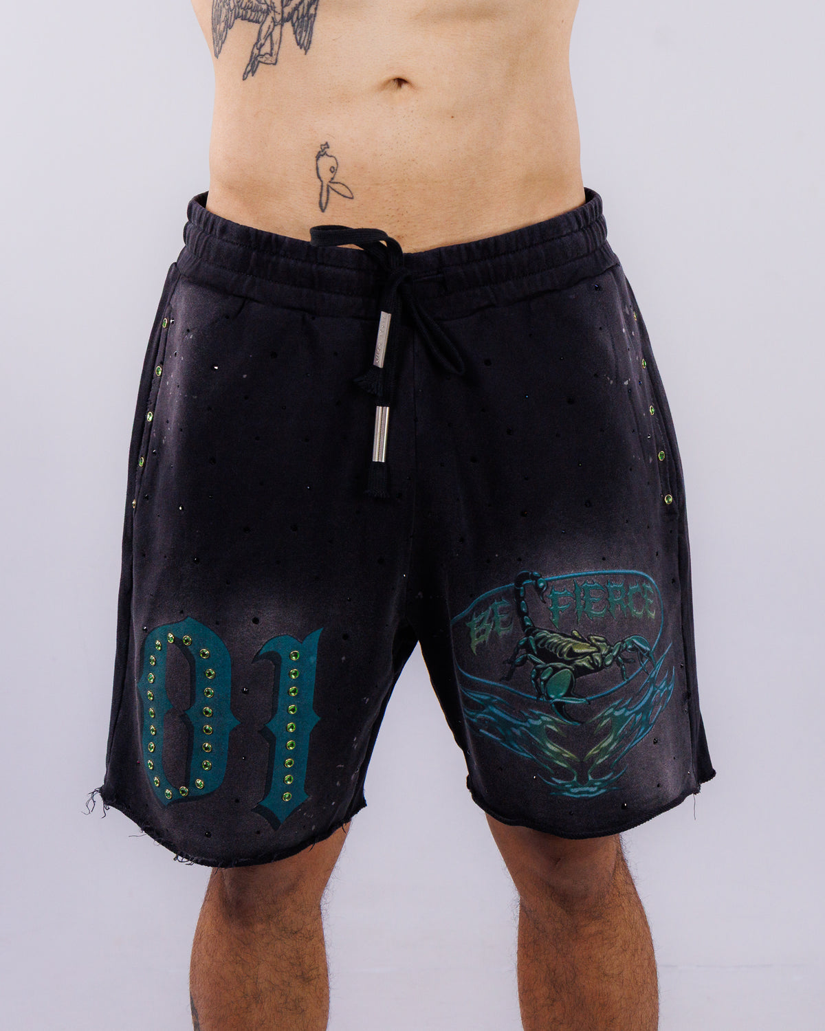 Strike Hard Scorpion Men's Black Shorts