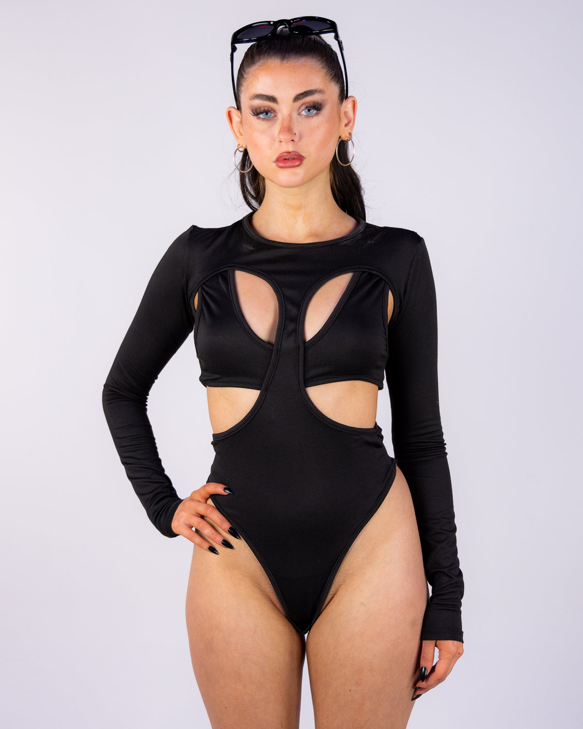 Defiance Women's Black Long Sleeve Bodysuit