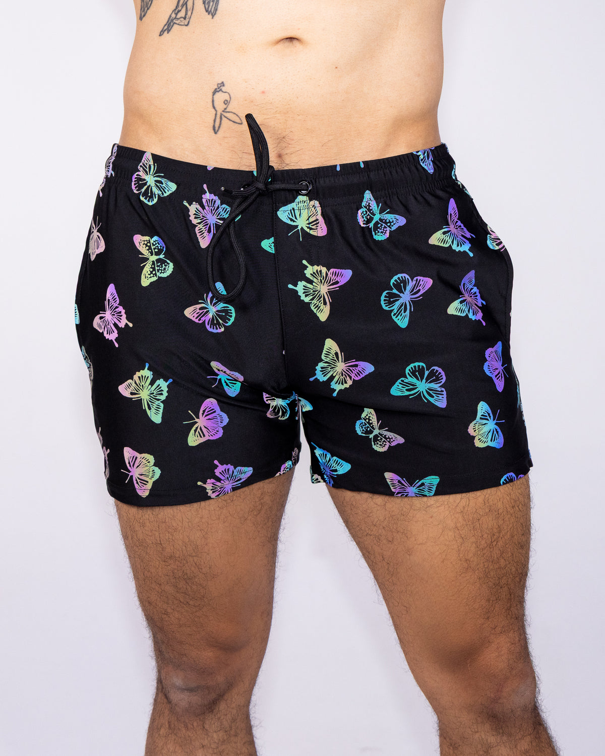 Flash Reflective Butterfly Drawstring Shorts