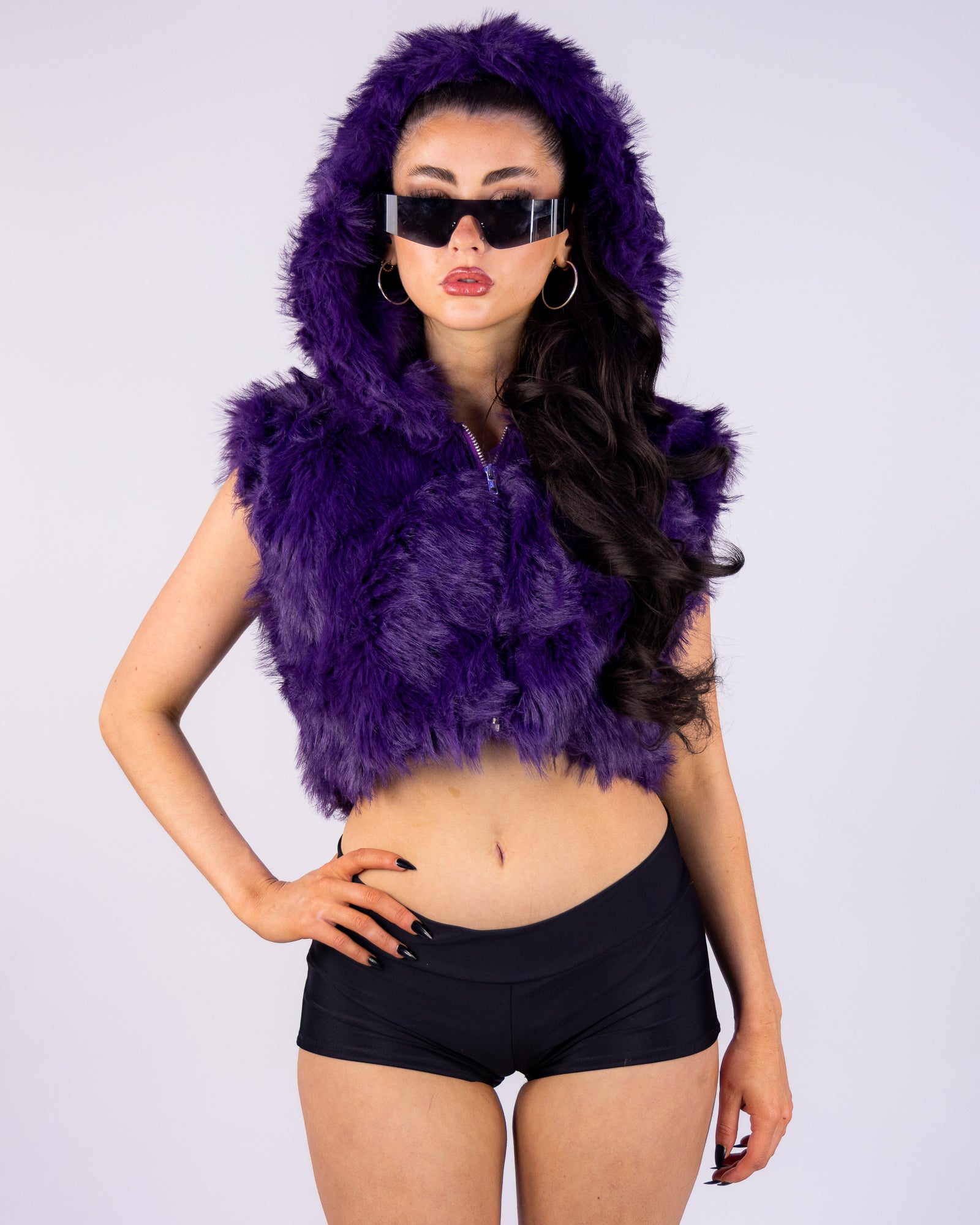 Posh In Purple Women's Faux Fur Vest – Rave Wonderland