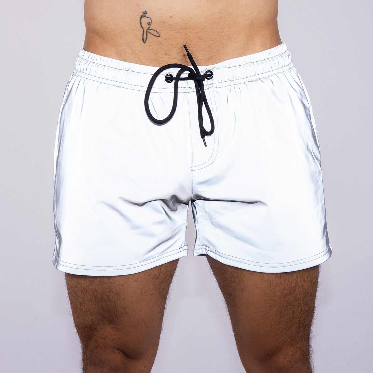 Silver Flash Reflective Drawstring Shorts – Rave Wonderland