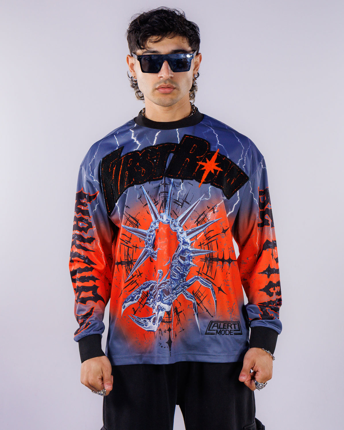 Silent Sting Men's Blue Moto Jersey