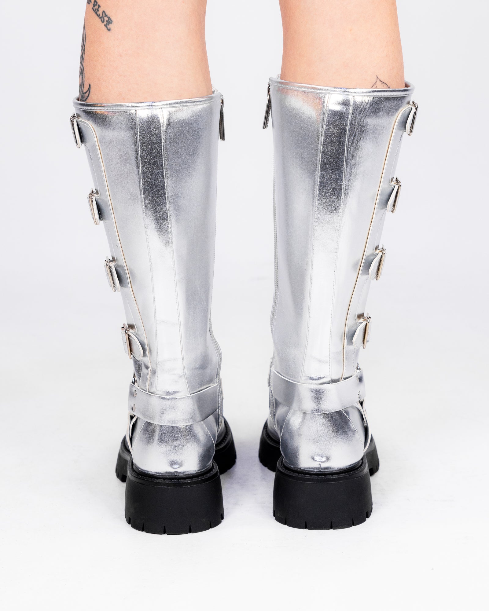 Silver Stampede Women's Buckle Boots – Rave Wonderland