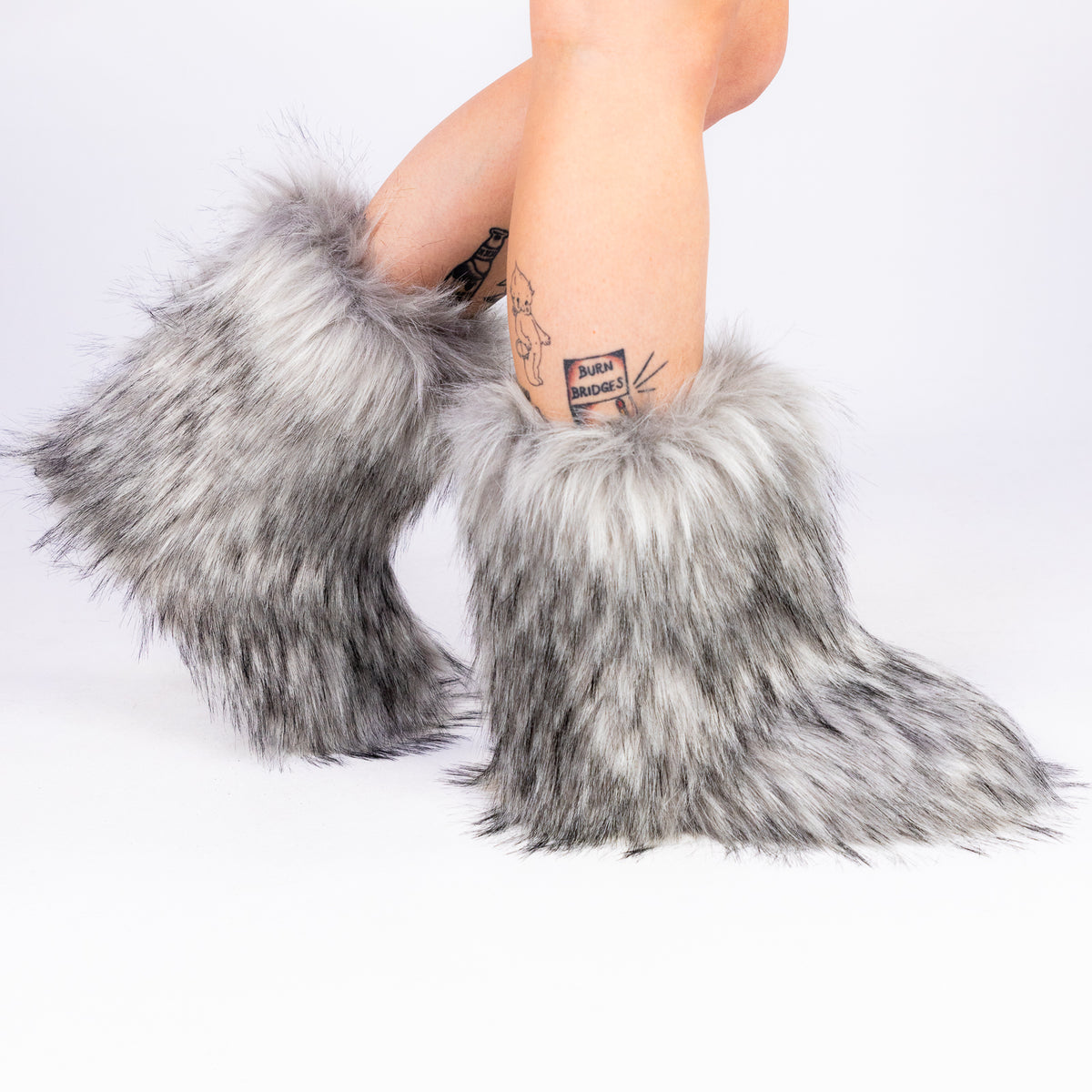 Fur Raves Women's Gray Boots With The Fur β Rave Wonderland