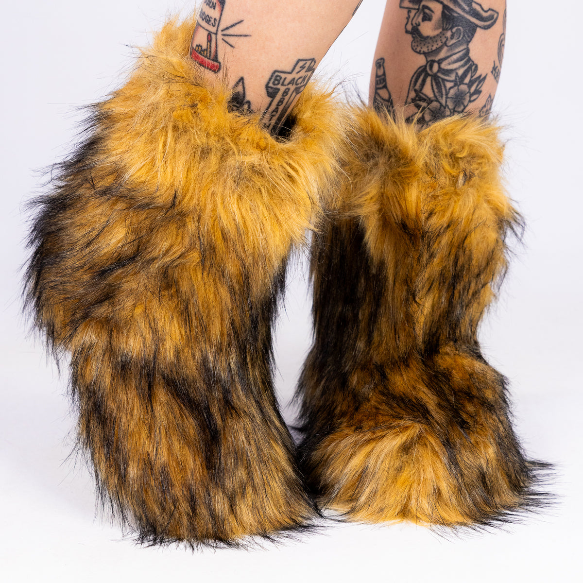 Women's Brown Boots With The Fur – Rave Wonderland