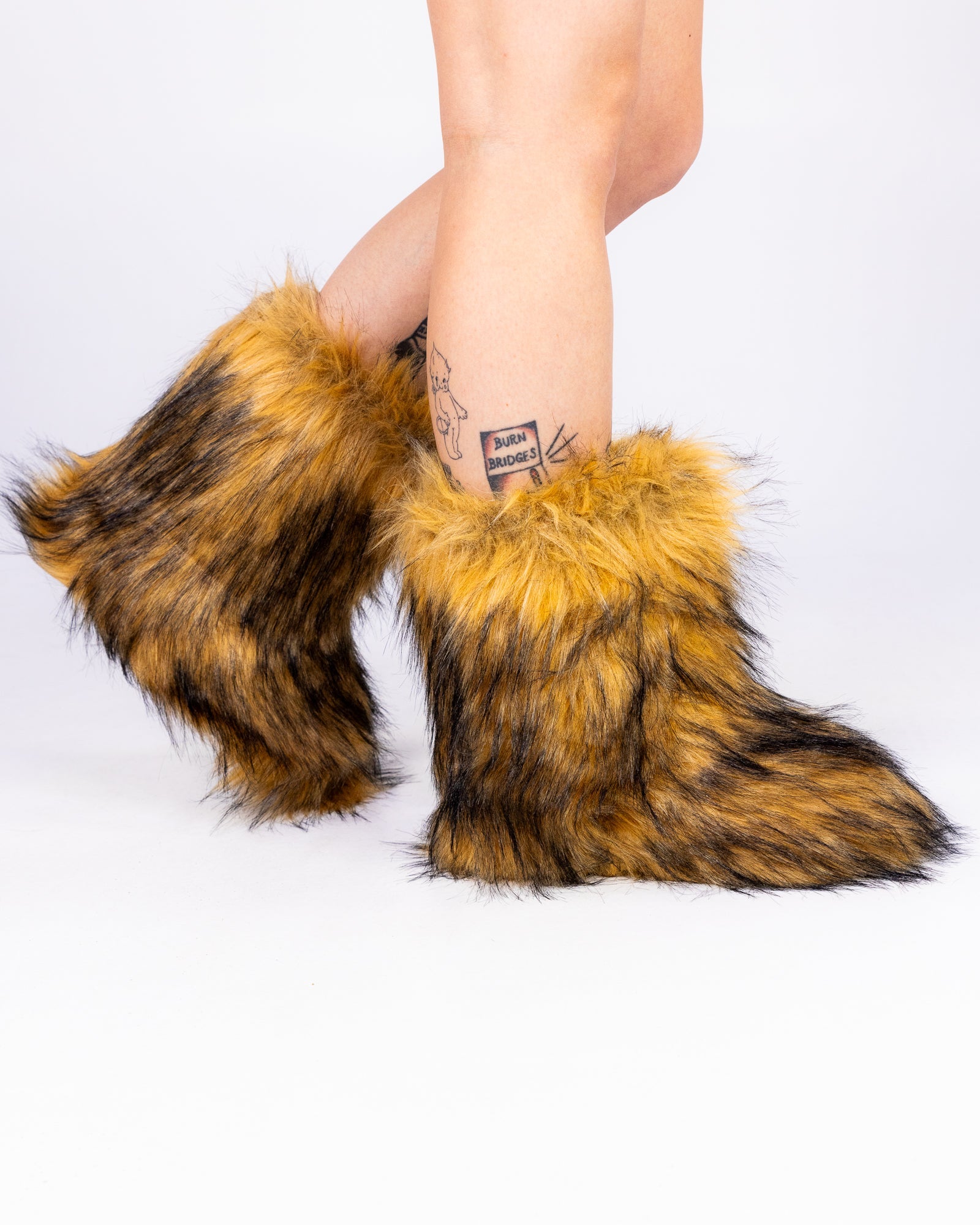 Women's Brown Boots With The Fur – Rave Wonderland