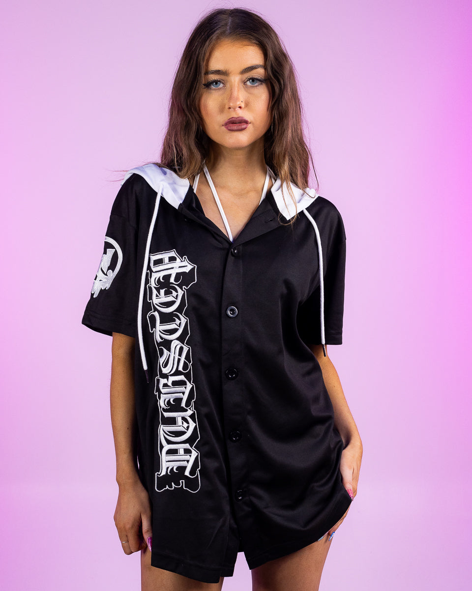 Hooded baseball jersey outlet
