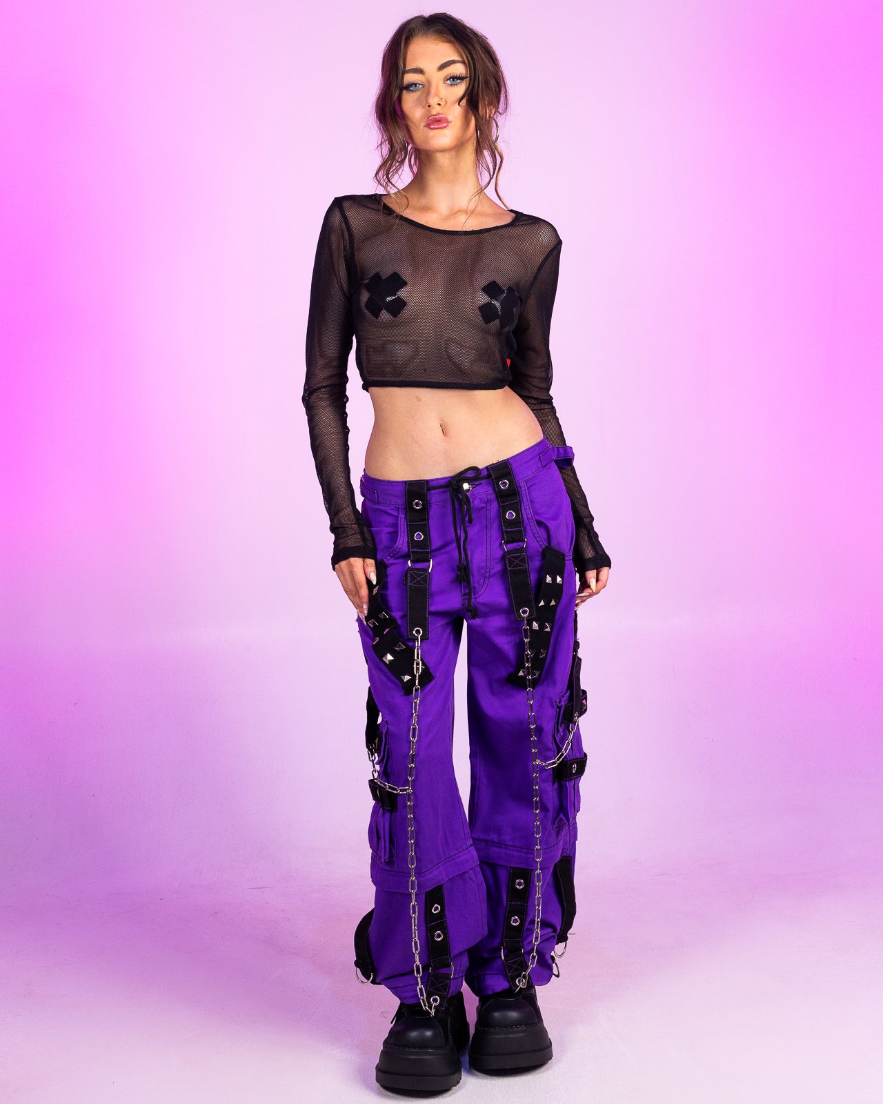 Tripp NYC Purple Dark Cuff Pants for Stylish Versatility – Rave