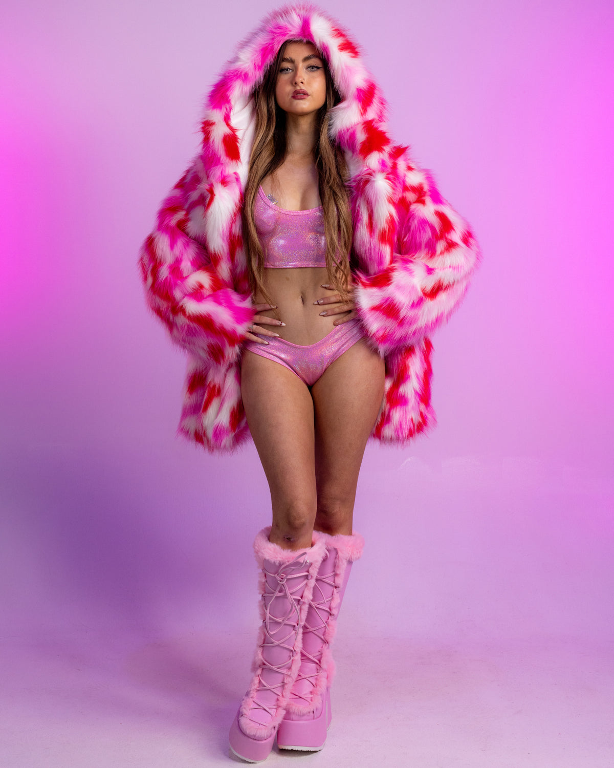 All Pinks Thigh-Length Coat