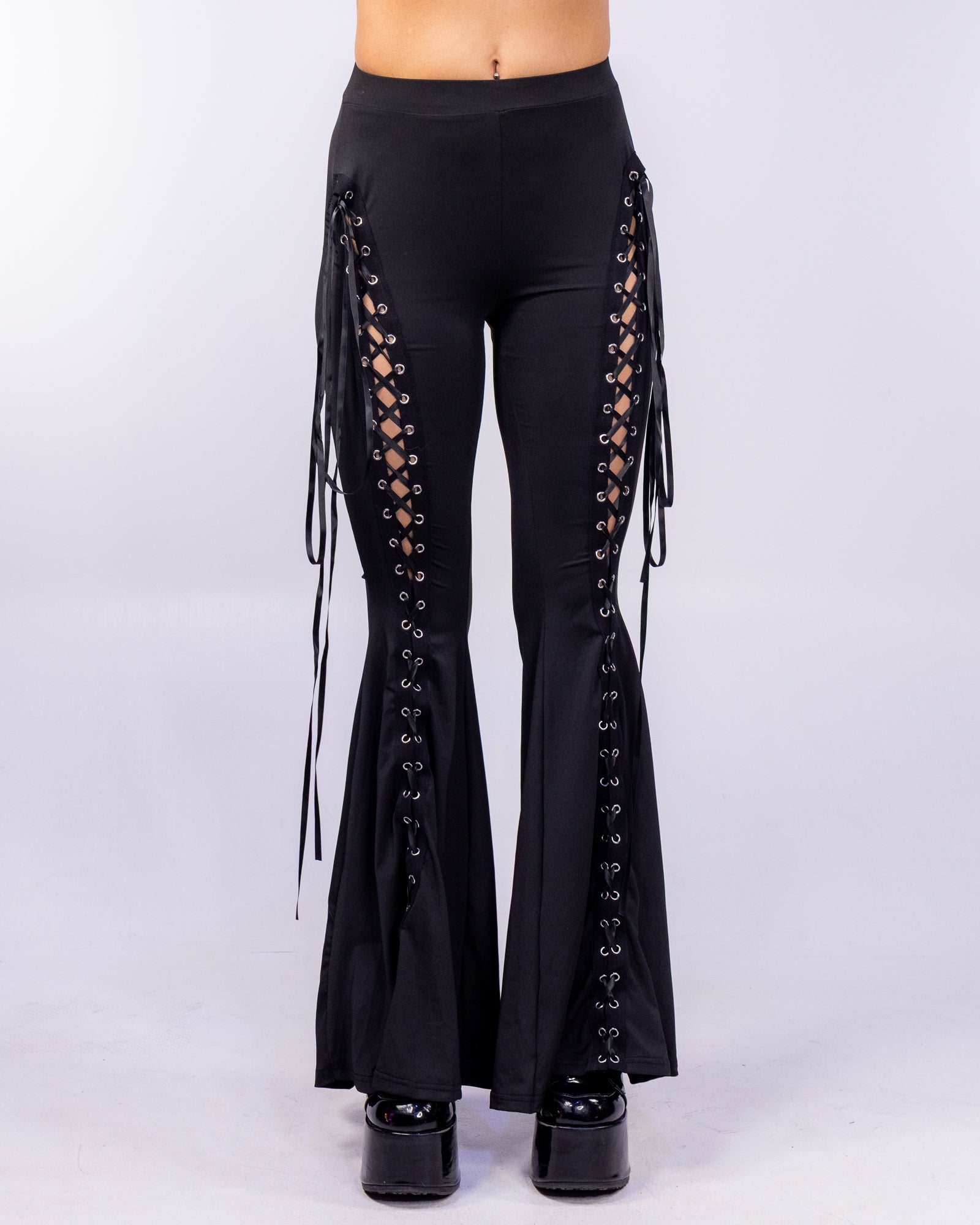 パンツ lgb deer skin lace up bell bottom size26 パンツ lgb deer