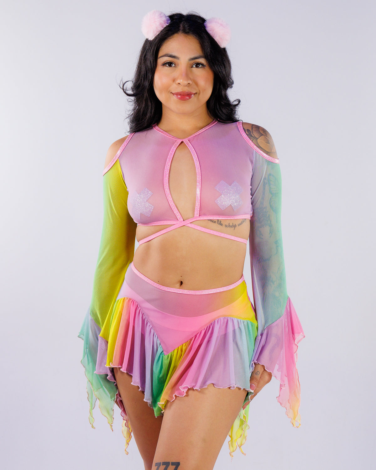 Pastel Rainbow Women's Flow Mesh Set