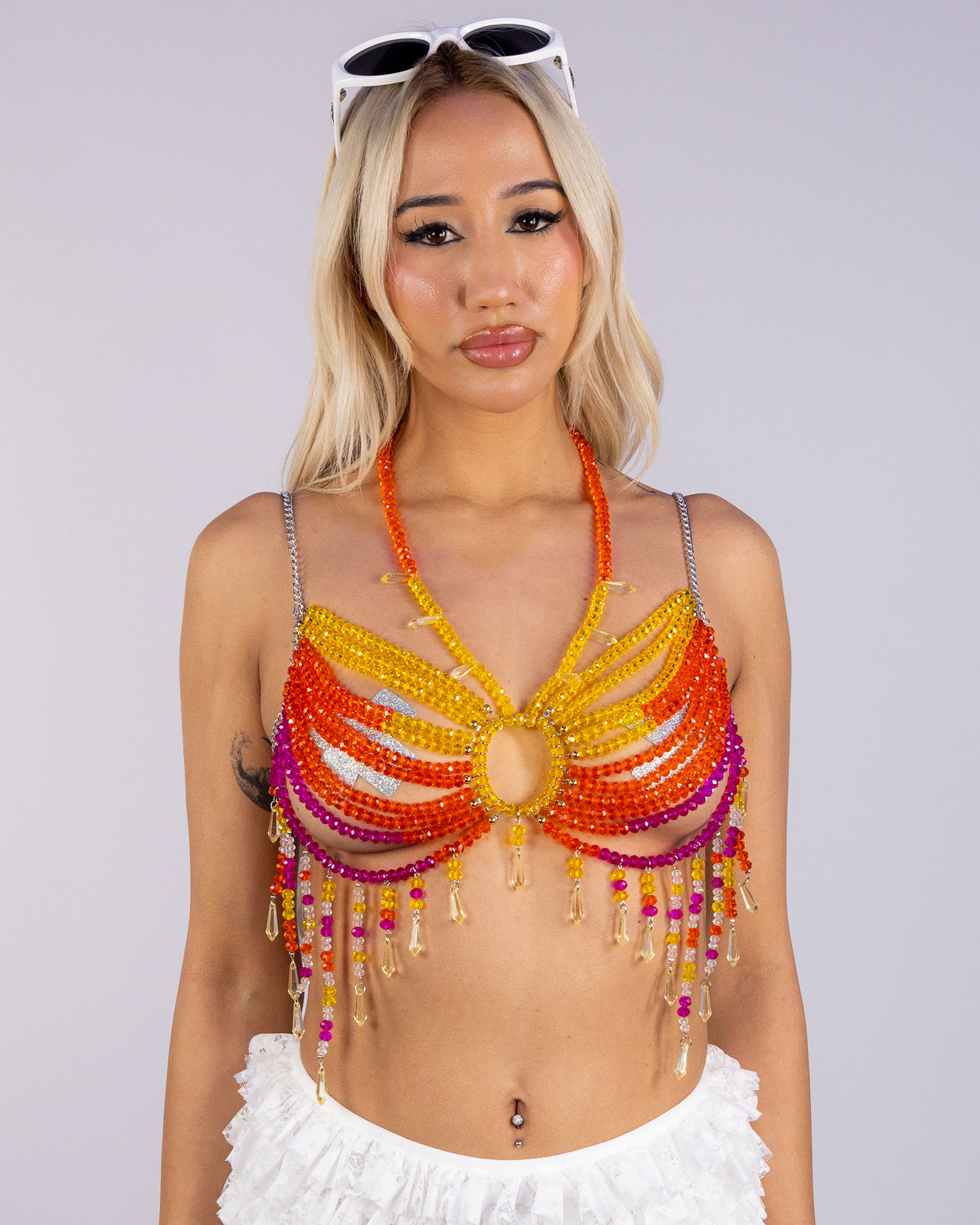 Sunset Rays Women's Orange Bead Top