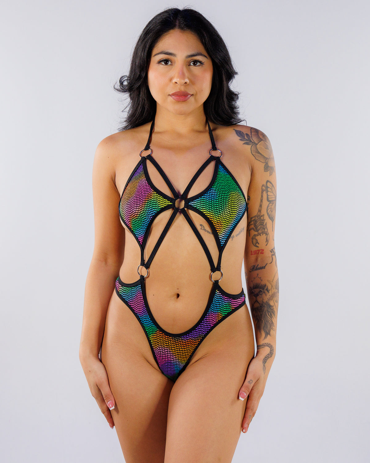 Pixelated Women's Multicolor Ring Bodysuit