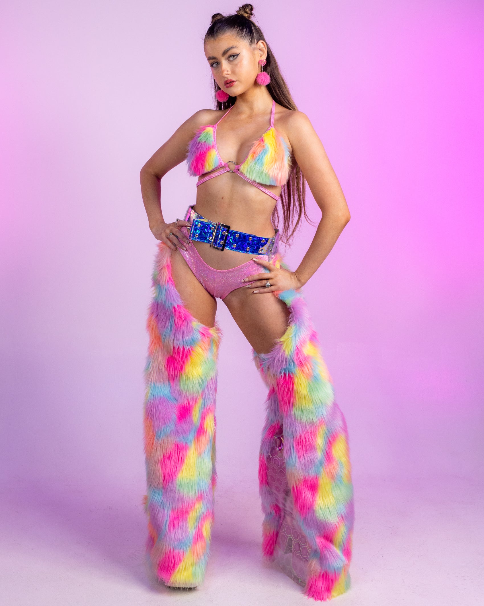 Neon Dreams Faux Fur Chaps