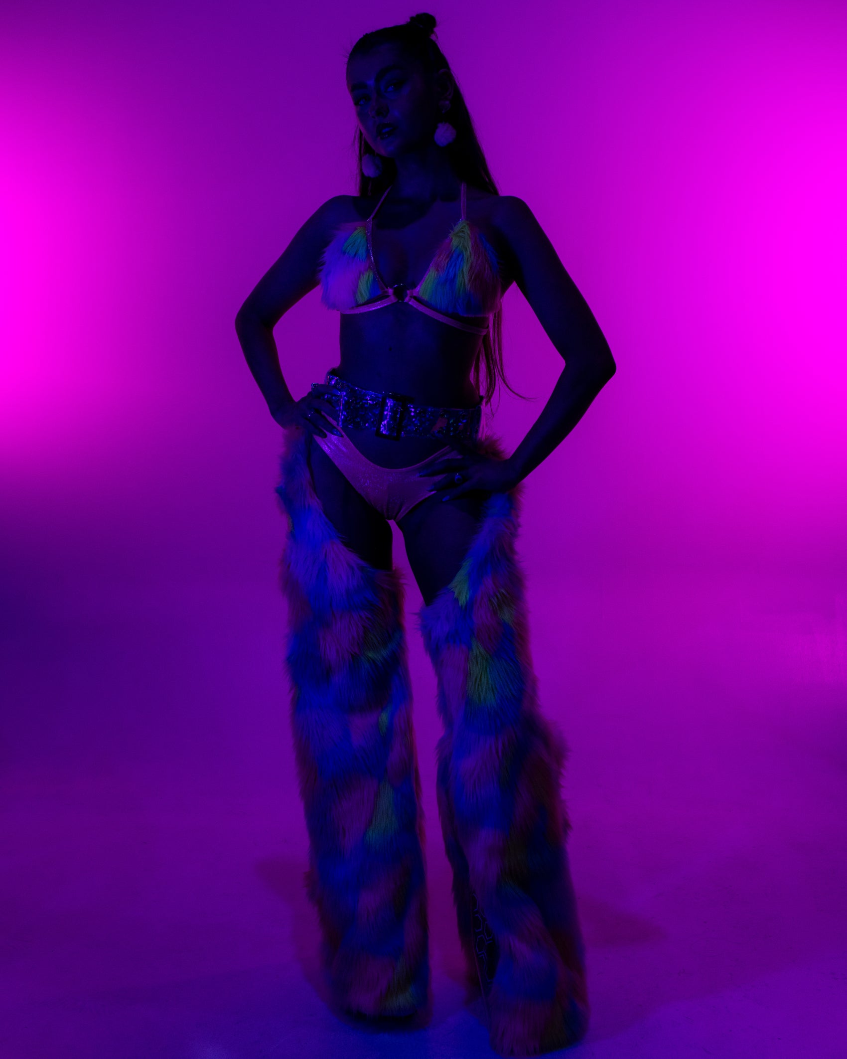Neon Dreams Faux Fur Chaps