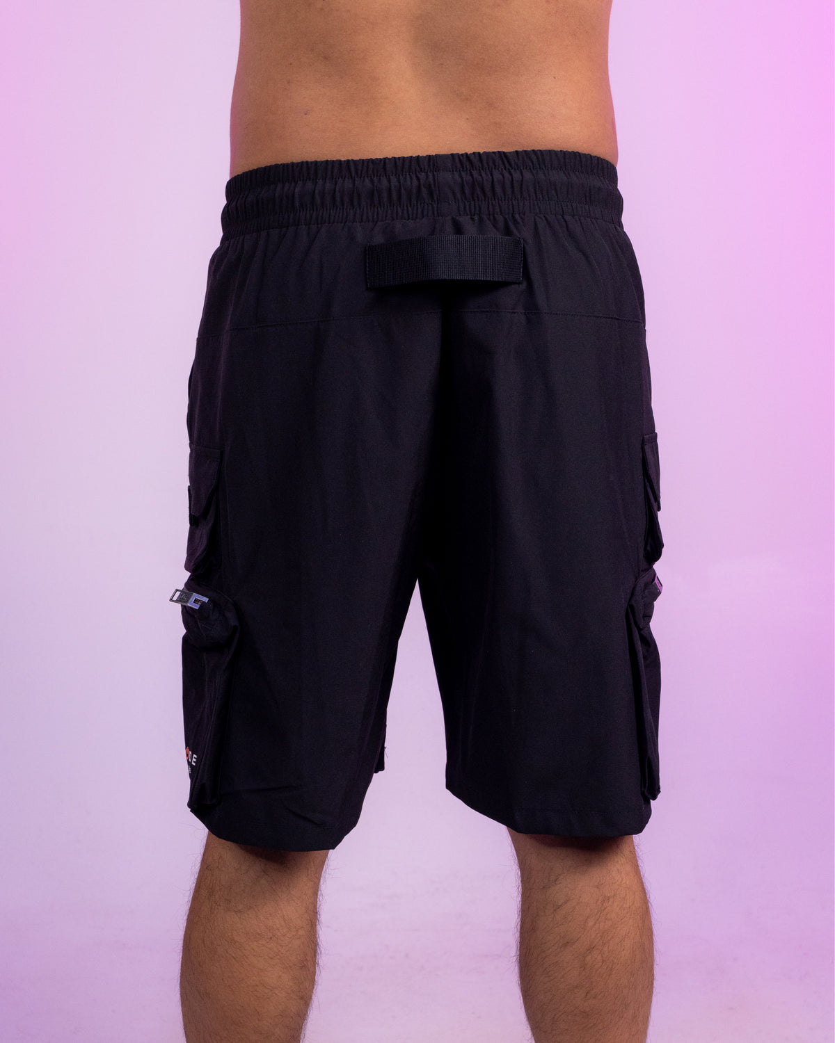 Black Nylon 7 Inch Inseam Shorts