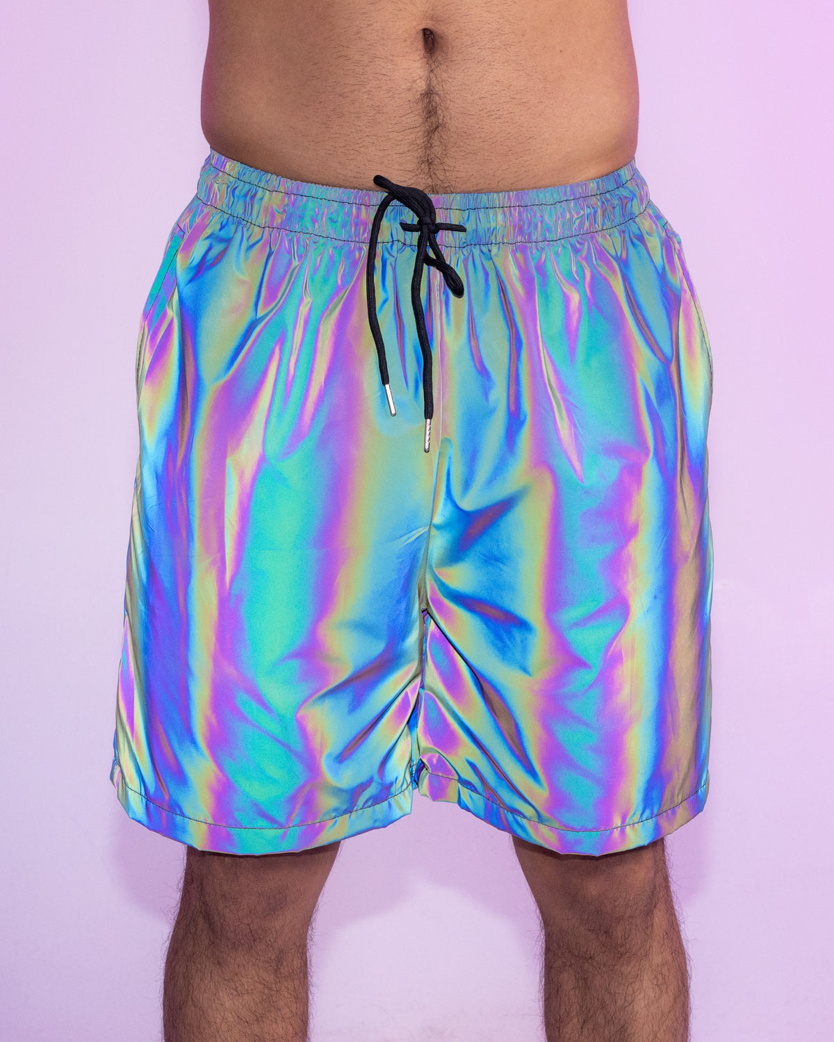 Rainbow Flash Reflective Men's 6" Seam Shorts