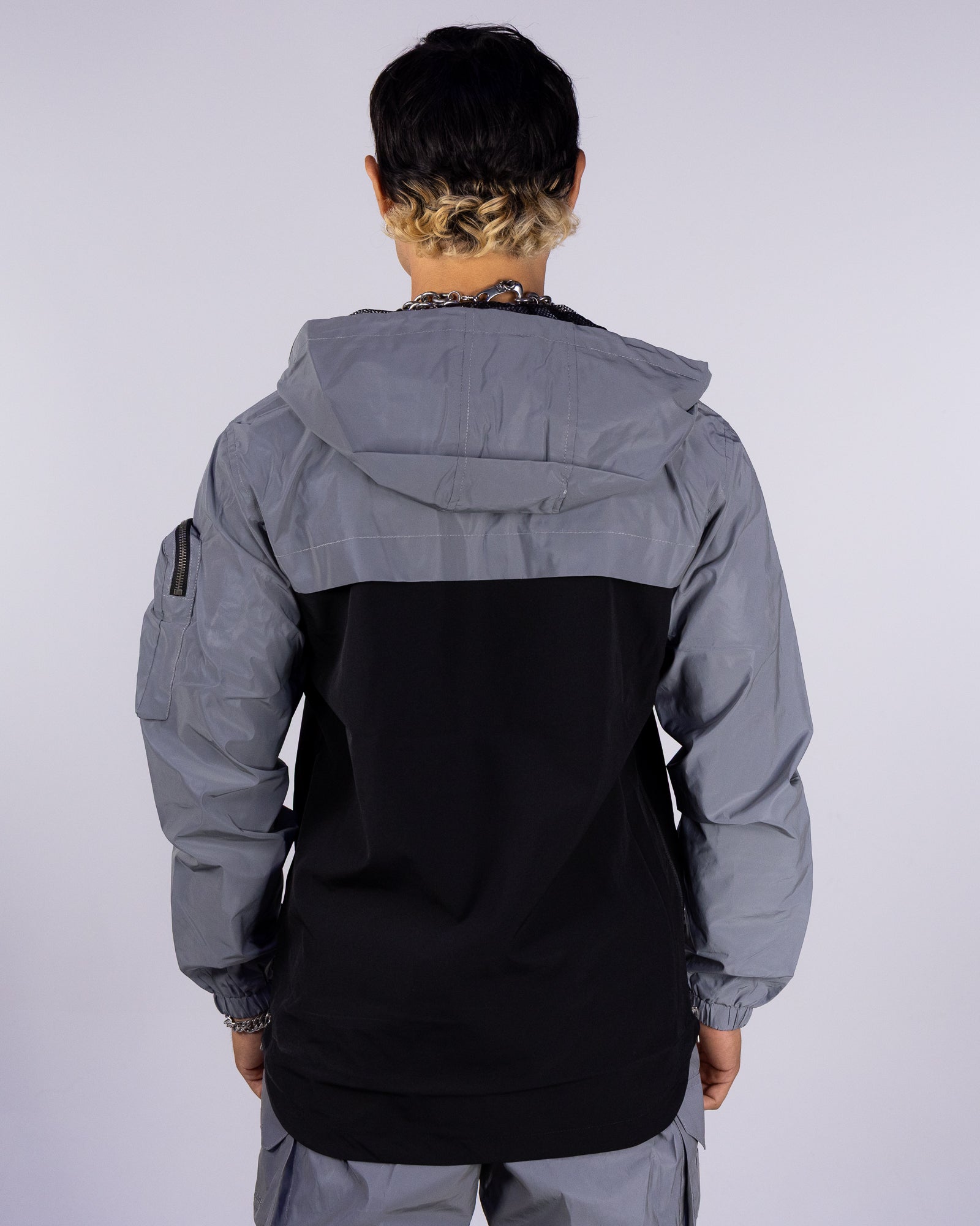 Night Light Men's Silver Reflective Pullover Windbreaker – Rave