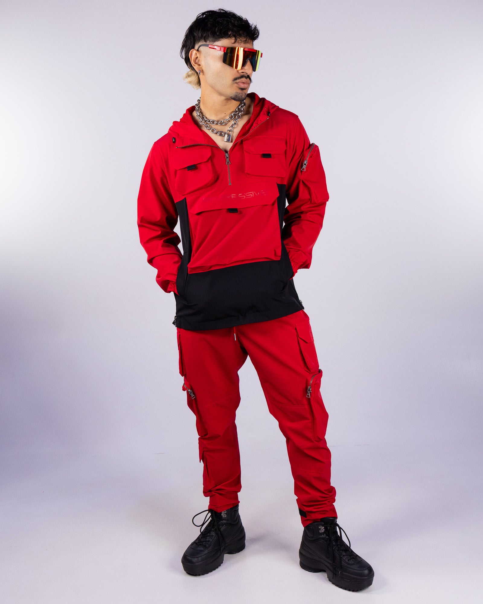 Red Unisex Cargo Pants – Rave Wonderland