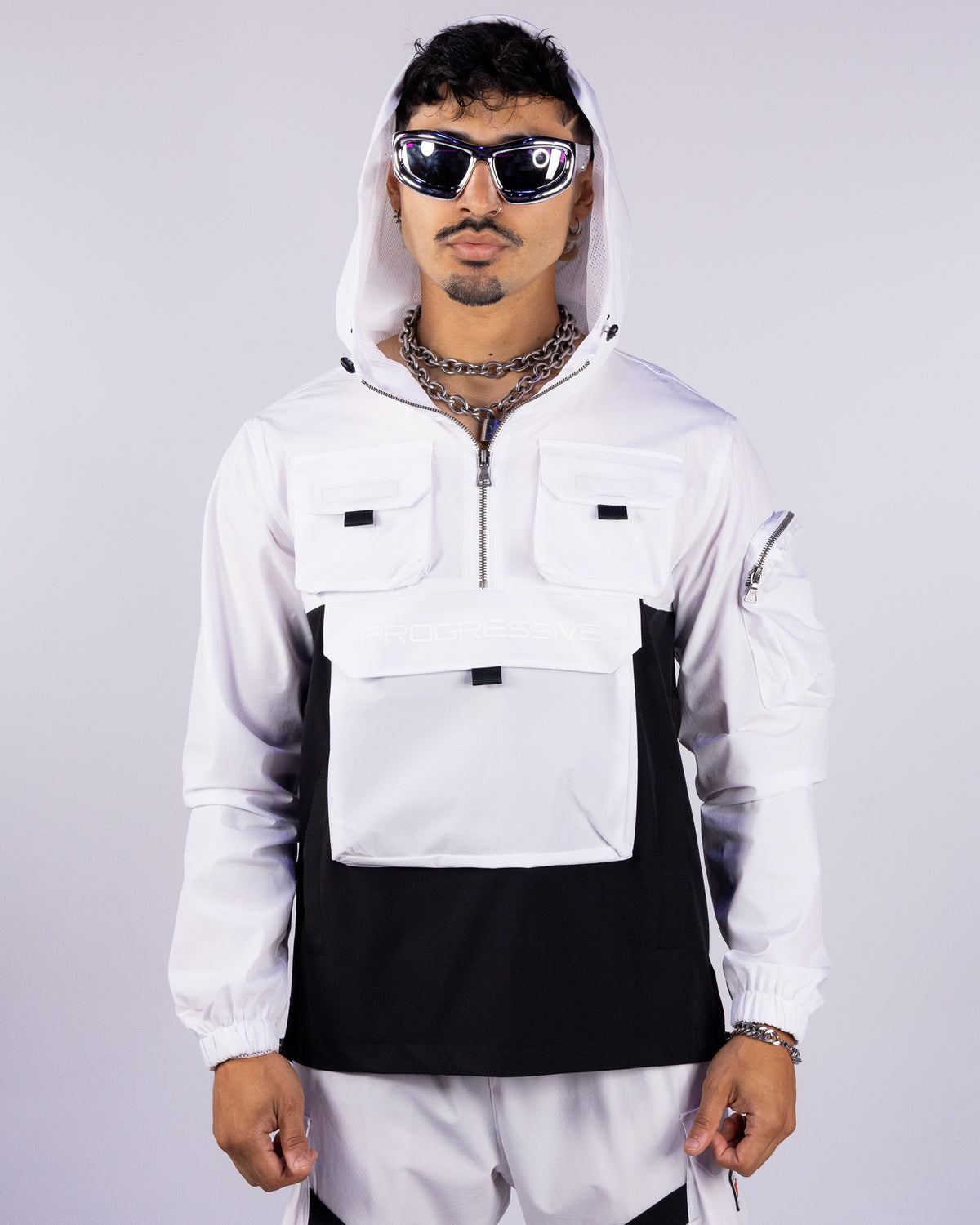White Pullover Men's Windbreaker