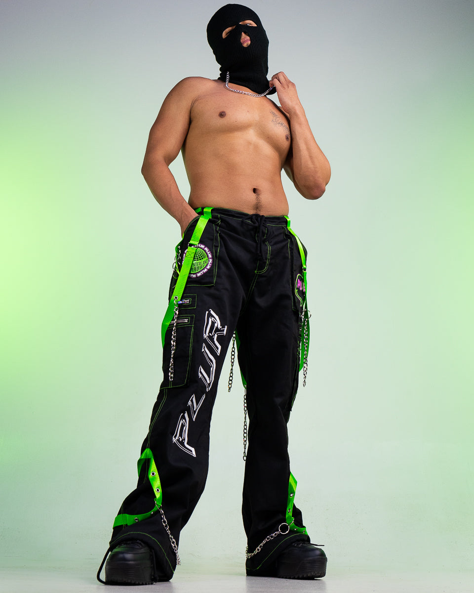 Green and black pants best sale