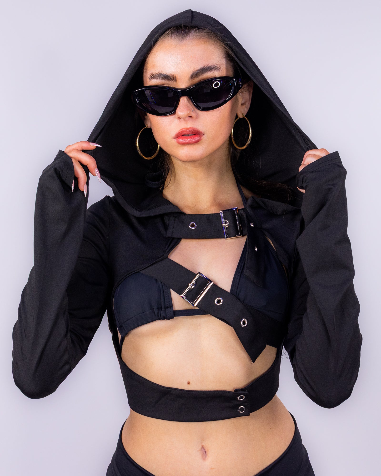 Night Creed Women's Black Hooded Shrug – Rave Wonderland
