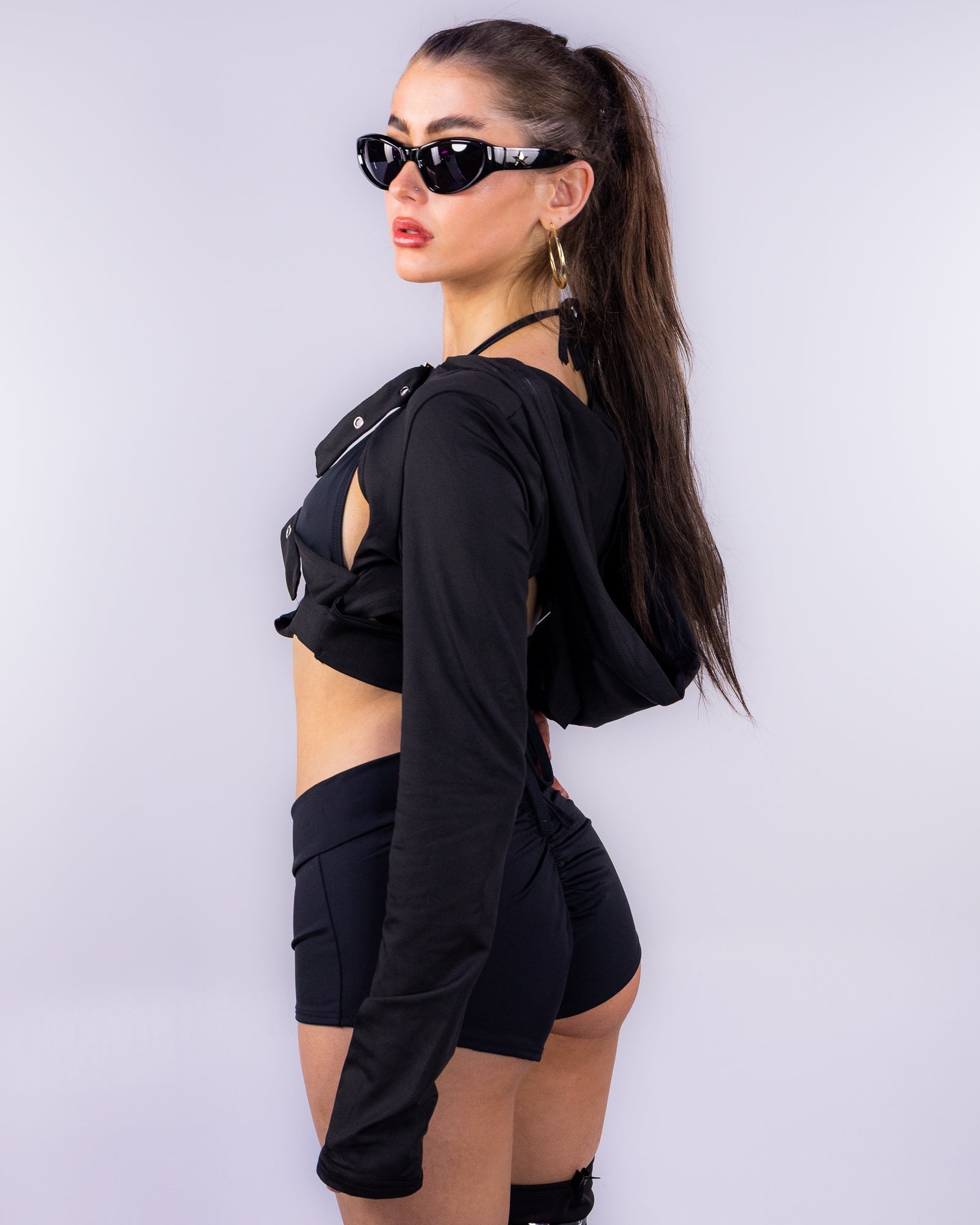 Night Creed Women's Black Hooded Shrug – Rave Wonderland