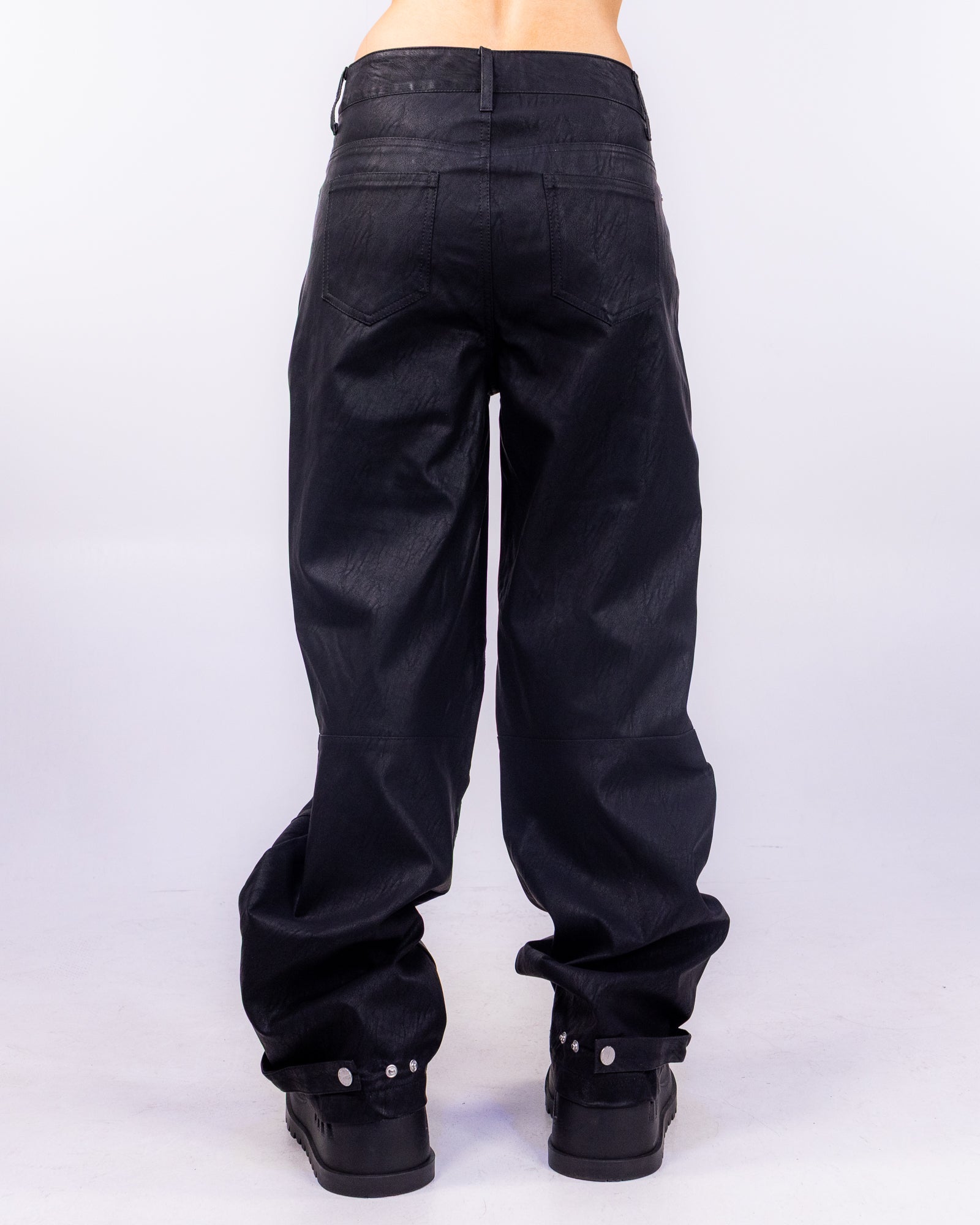 Black Torn Front Lace Bell Bottom Pants for Trendy Style – Rave