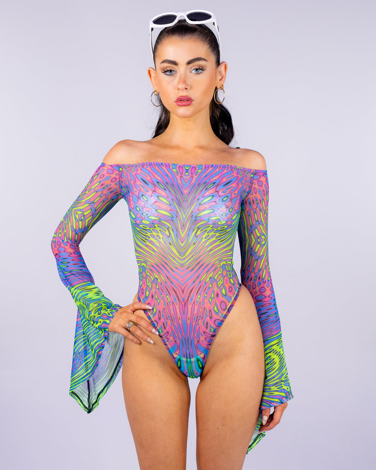 Badinka Acid Tracks Women's Off-Shoulder Bodysuit