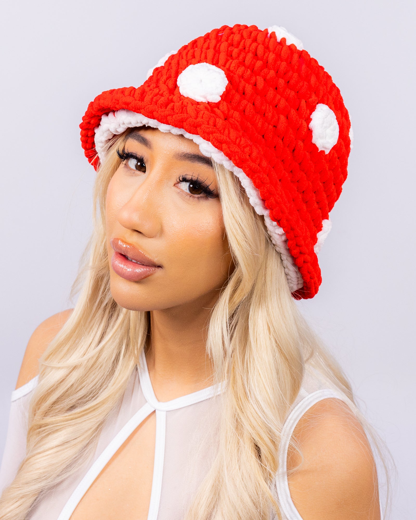 Green Meow Fluffy Bucket Hat For Cozy Winter Style – Rave Wonderland