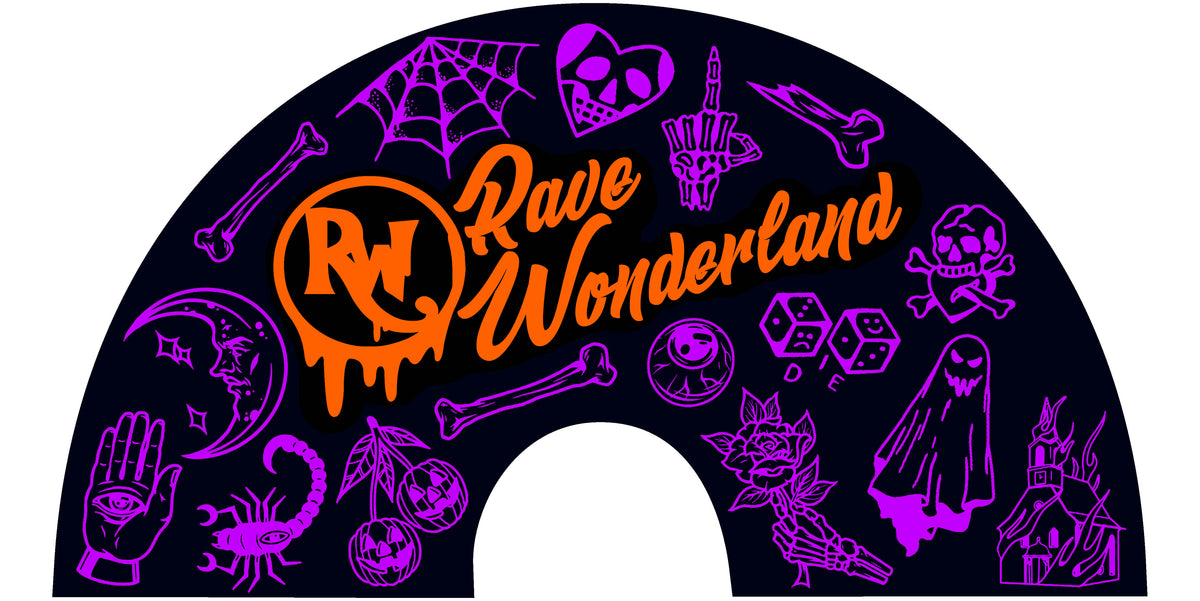 Halloween Ghouls Purple and Orange Rave Wonderland Oversized Fan
