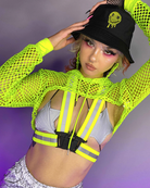 Danger Zone Neon Reflective Buckle Vest - Rave Wonderland
