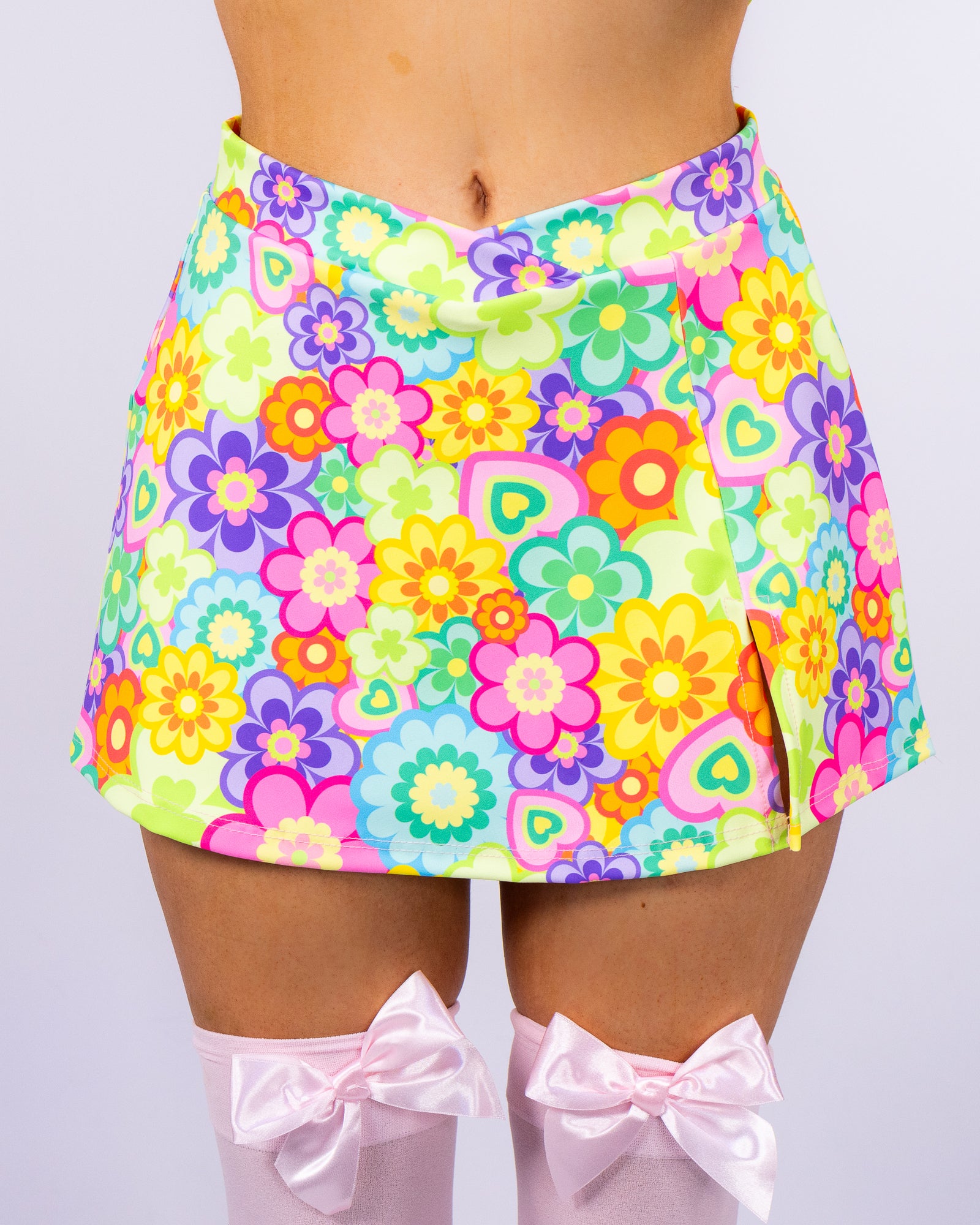 Flower Power Women's Slit Skirt – Rave Wonderland