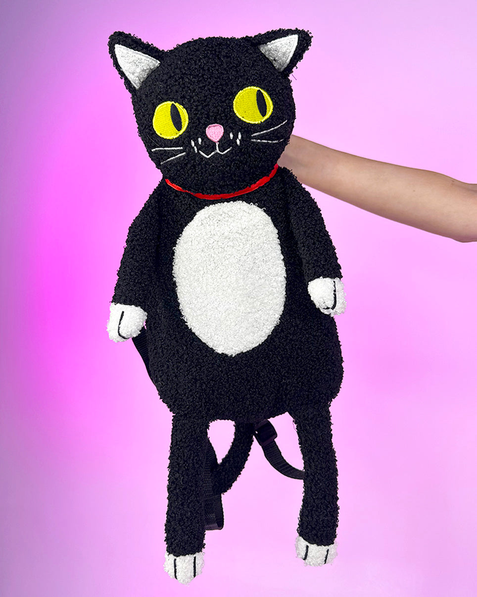 Furry Black Cat Backpack – Rave Wonderland