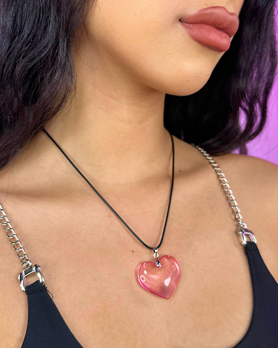 3D Heart Pendant Necklace