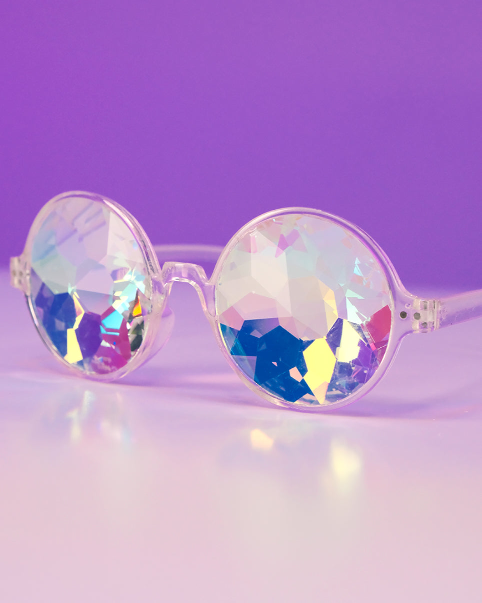 Retro Round Kaleidoscope Glasses - Rave Wonderland