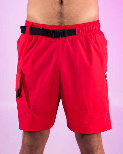 Red Nylon 6 Inch Inseam Shorts – Rave Wonderland