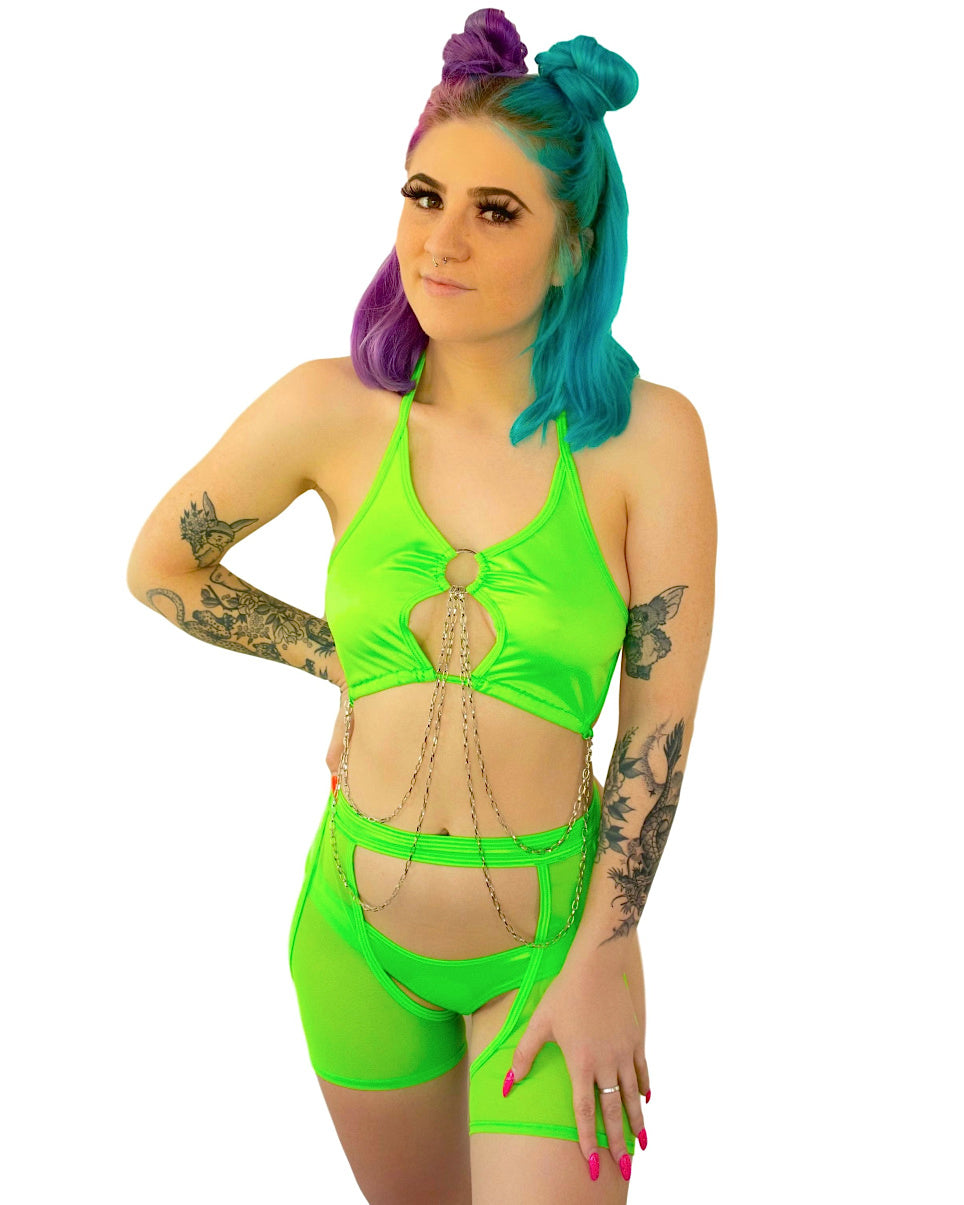 Chain Wrecked Keyhole Top - Rave Wonderland