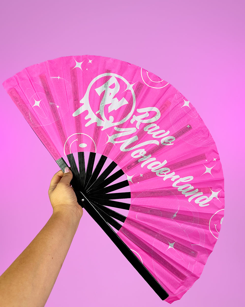 Pink Smiley Face Limited Edition Rave Wonderland Oversized Fan