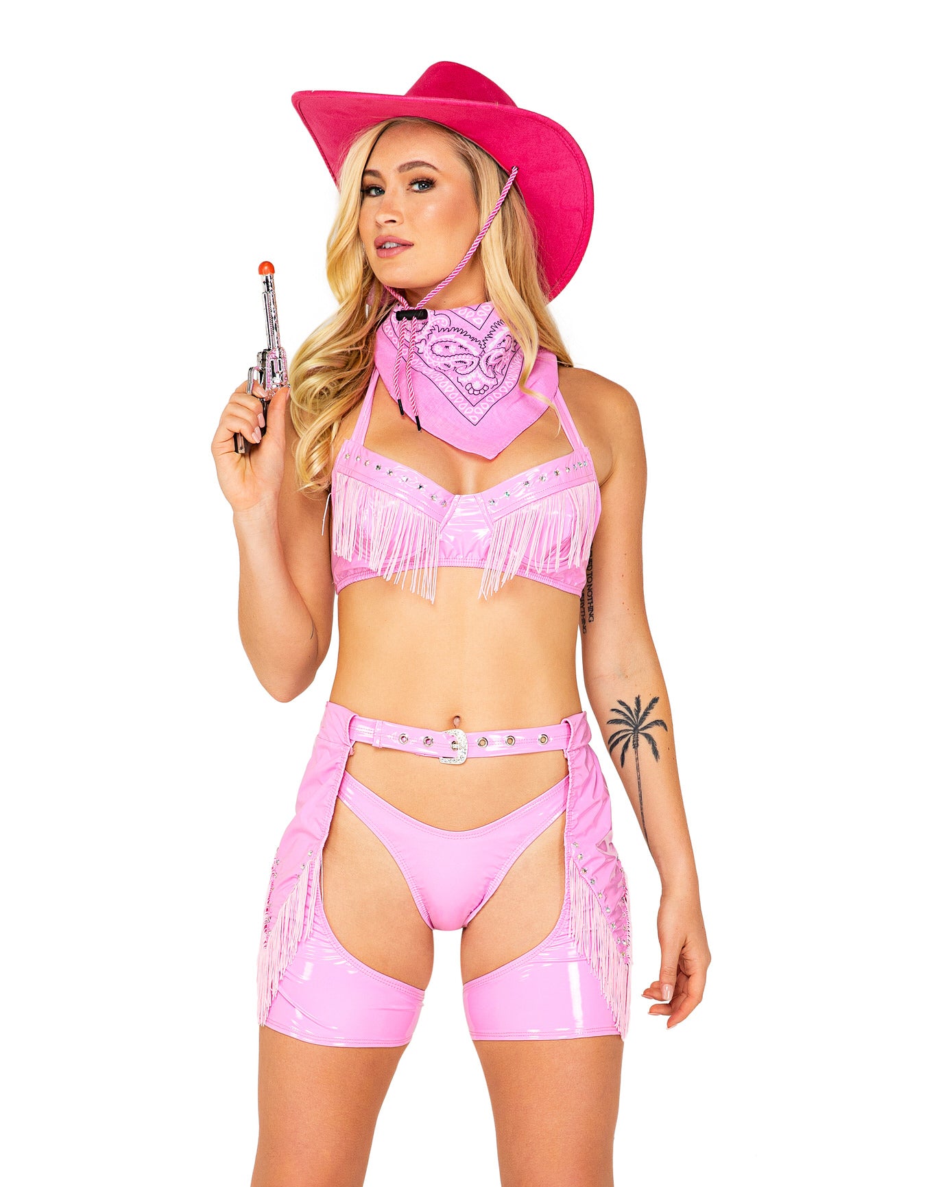4pc Pretty In Pink Cowgirl Costume Rave Wonderland