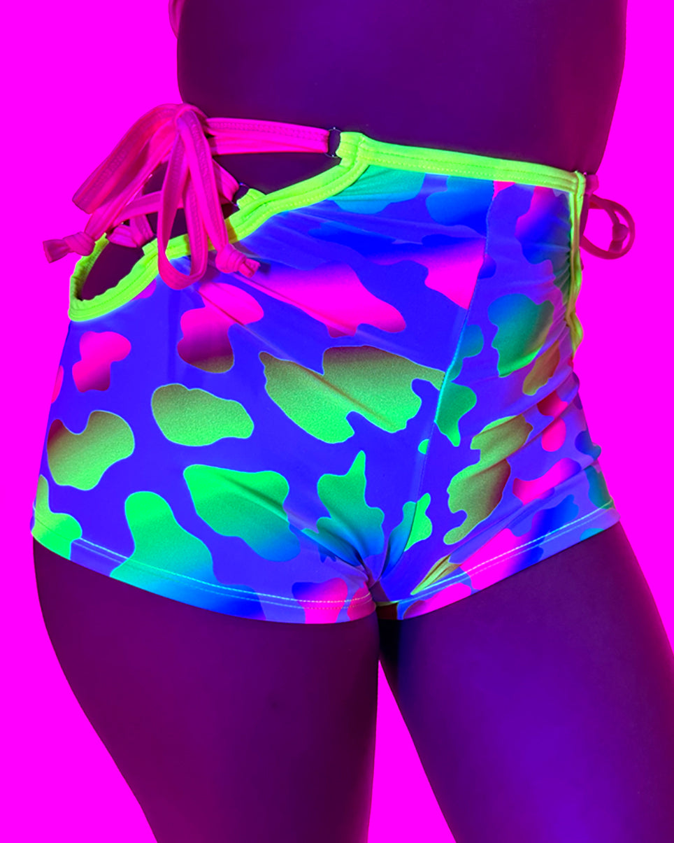 Rolita Couture X RW Rainbow Cow Lace-Up Bottoms