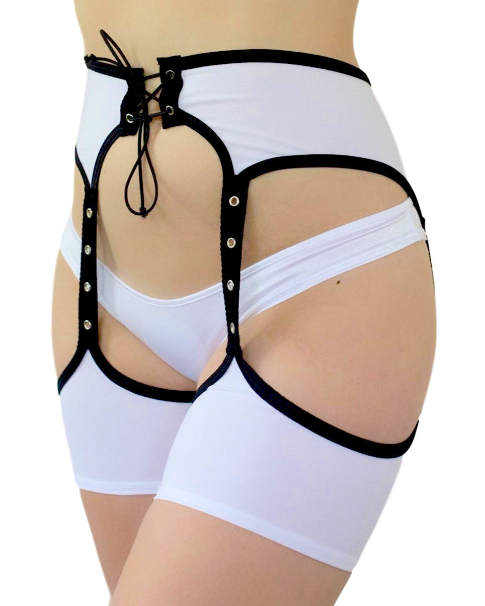 Spur You On Chaps with Lace-Up and Grommet Detail - Rave Wonderland