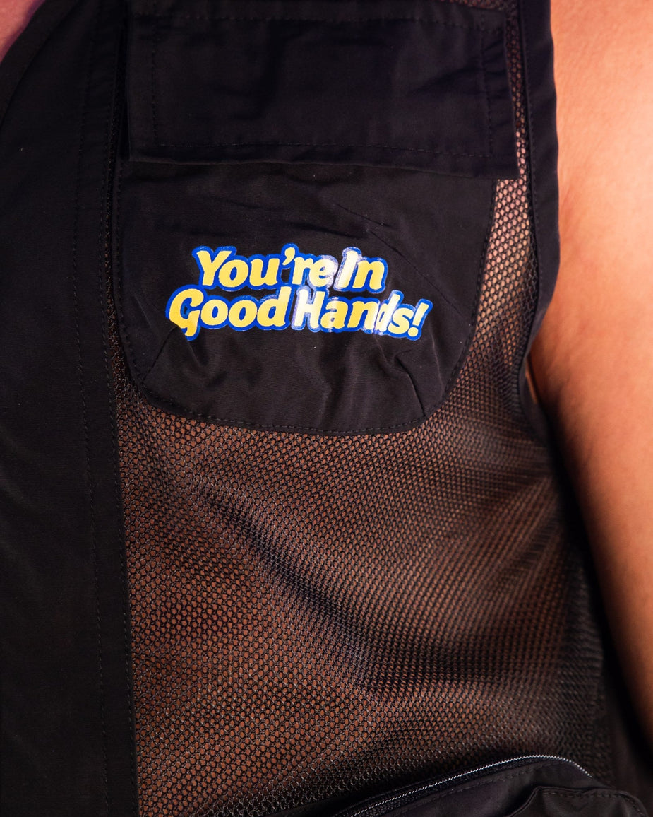 Rave Daddy Yellow and Black Fishnet Utility Vest for Raves – Rave ...