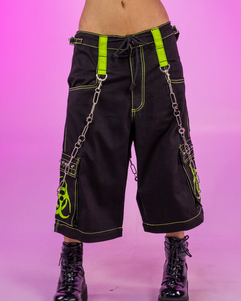 Tripp Black & Lime Chain Zip-Off Pants