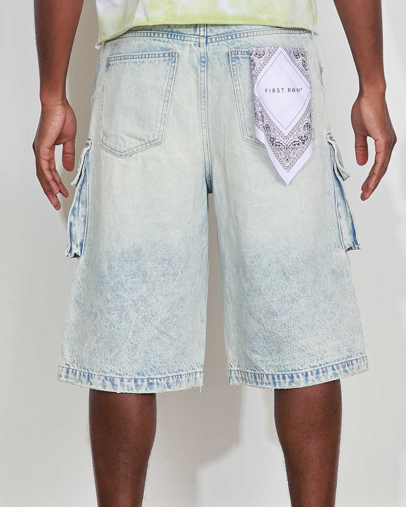 Acid Blue Men's Denim Cargo Jorts – Rave Wonderland