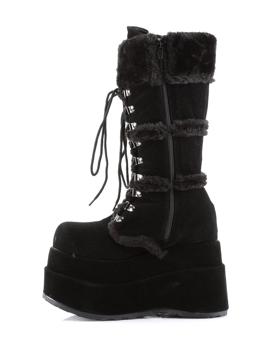 Demonia Black Bear Faux Fur Boots