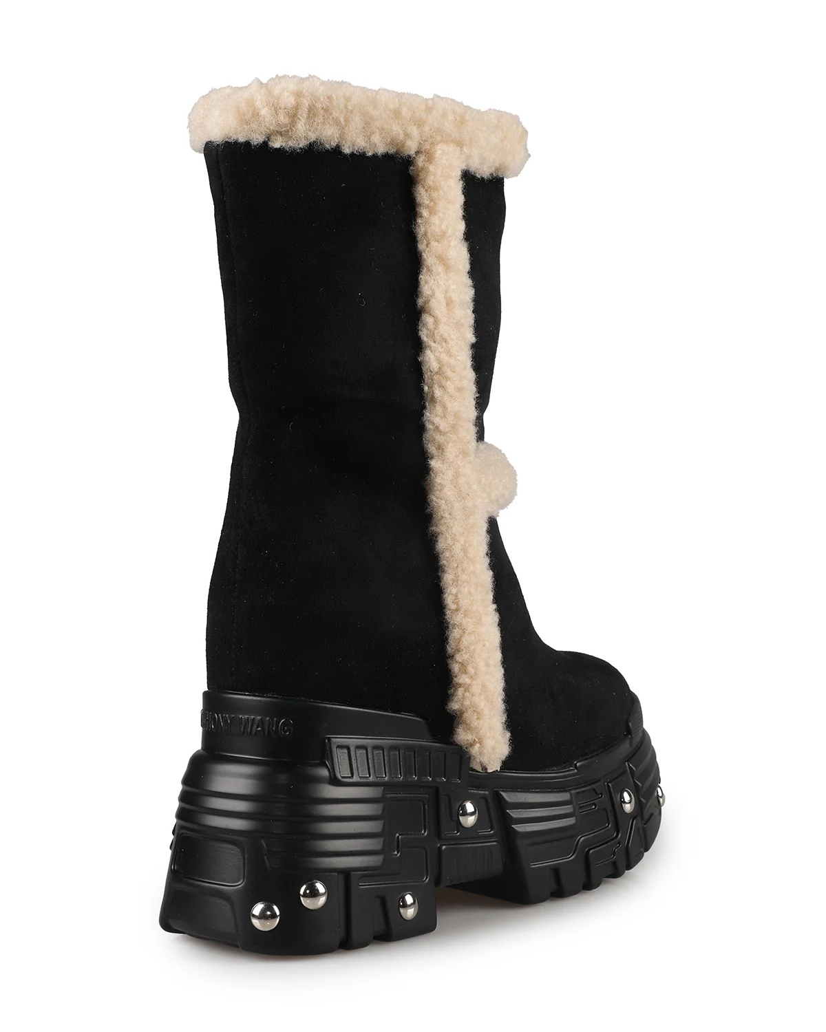 Black Winter Glitch Edge Women's Platform Mid-Calf Boots, photo 3
